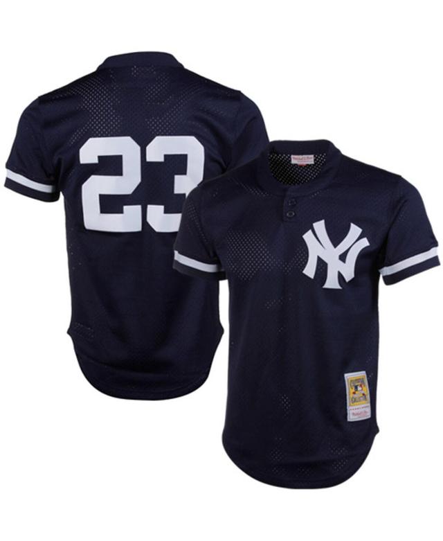 Mens Mitchell & Ness Don Mattingly New York Yankees 1995 Authentic Cooperstown Collection Mesh Batting Practice Jersey Blue Product Image