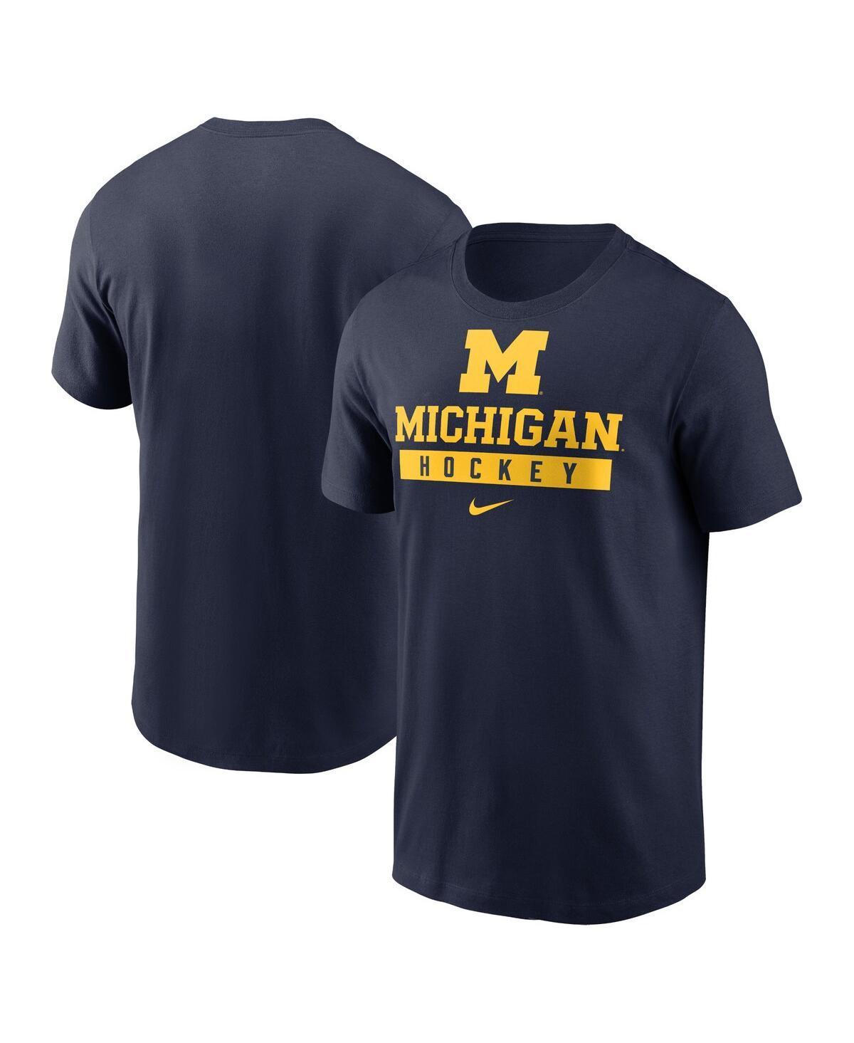 Nike Mens Navy Michigan Wolverines Ice Hockey Sport Drop T-Shirt Product Image