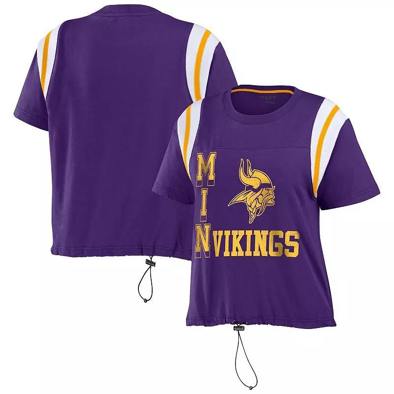 Womens WEAR by Erin Andrews Minnesota Vikings Cinched Colorblock T-Shirt Product Image