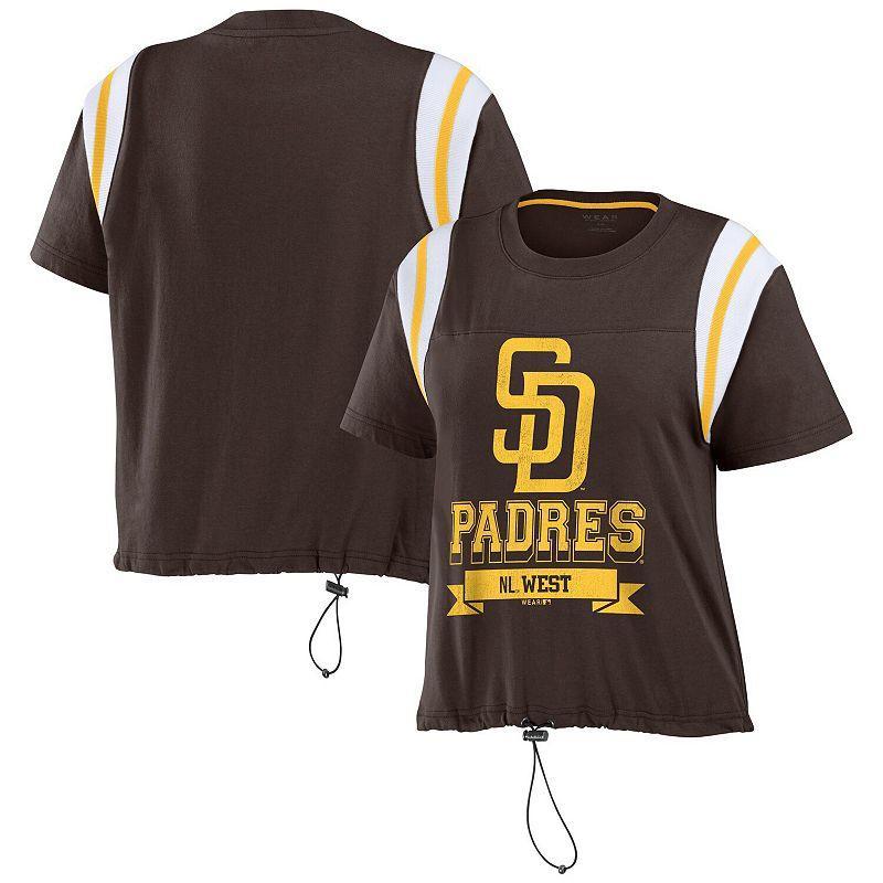 Womens WEAR by Erin Andrews Brown San Diego Padres Cinched Colorblock T-Shirt Product Image