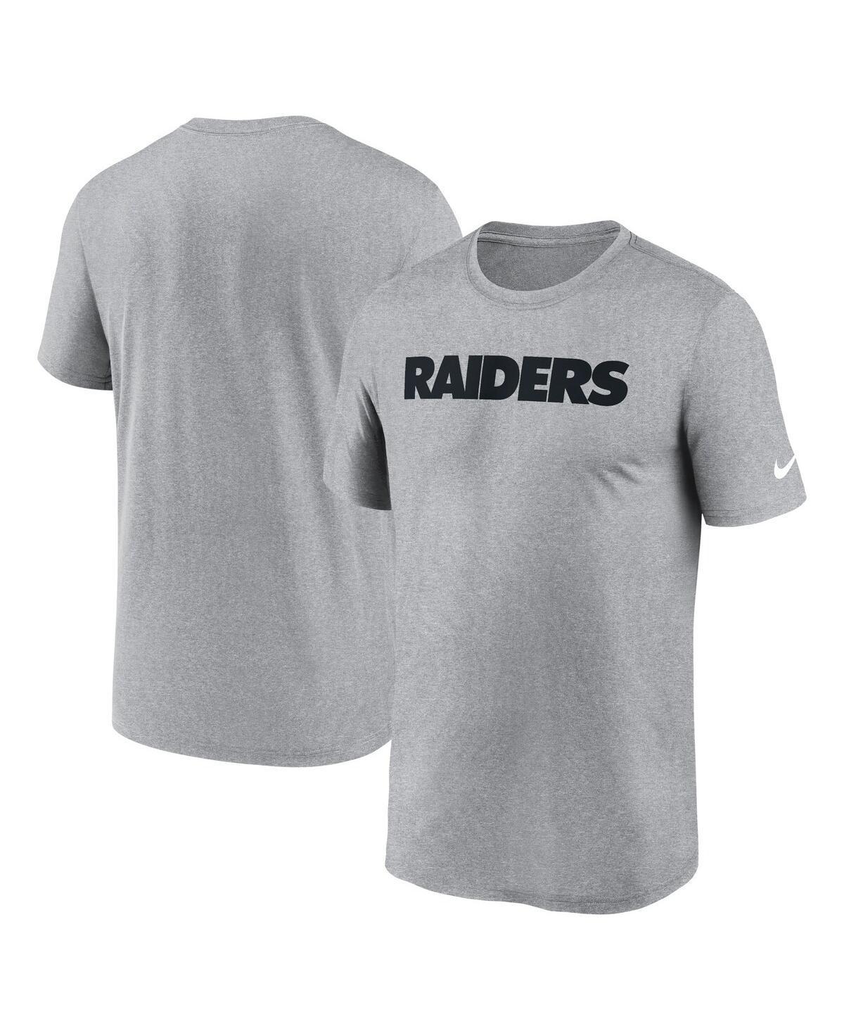 Nike Mens Heather Gray Las Vegas Raiders Primetime Legend Wordmark Performance T-Shirt Product Image