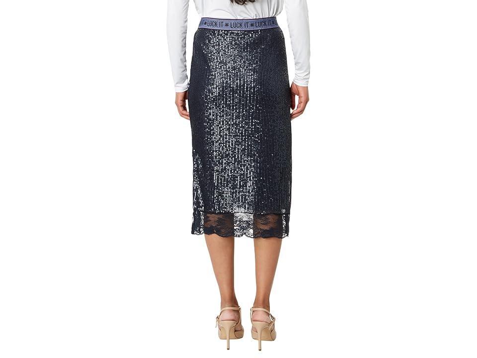 Lucky Brand Sequin Lace Trim Midi Skirt Product Image