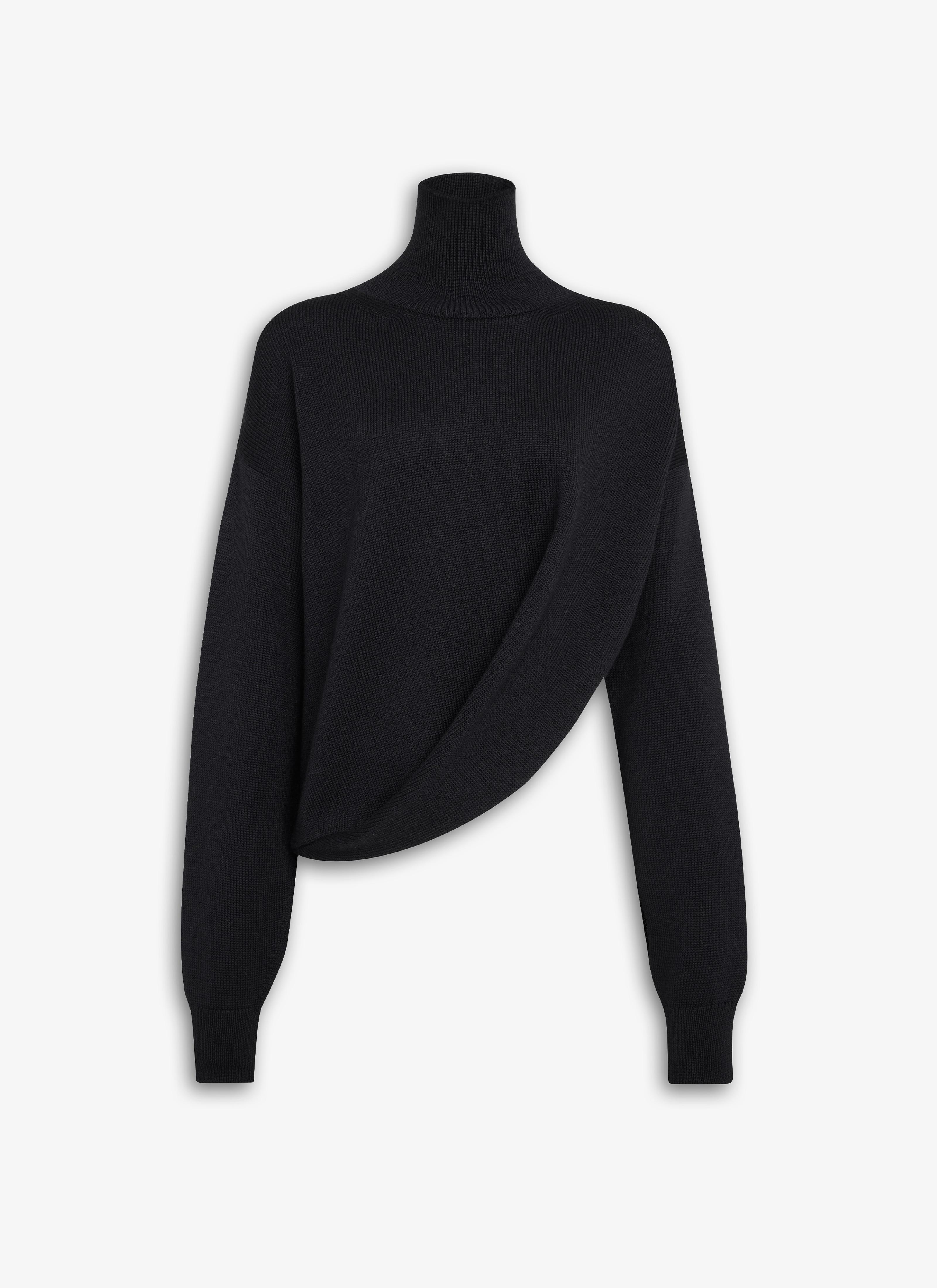 Black ASYMMETRICAL KNIT JUMPER Product Image