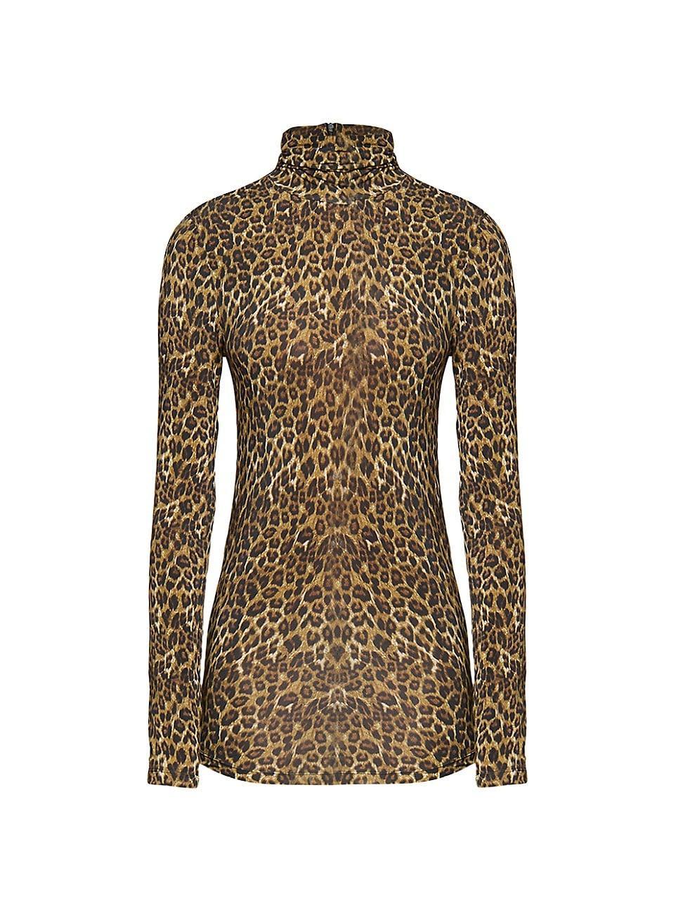 Womens Joyela Leopard Turtleneck Top Product Image