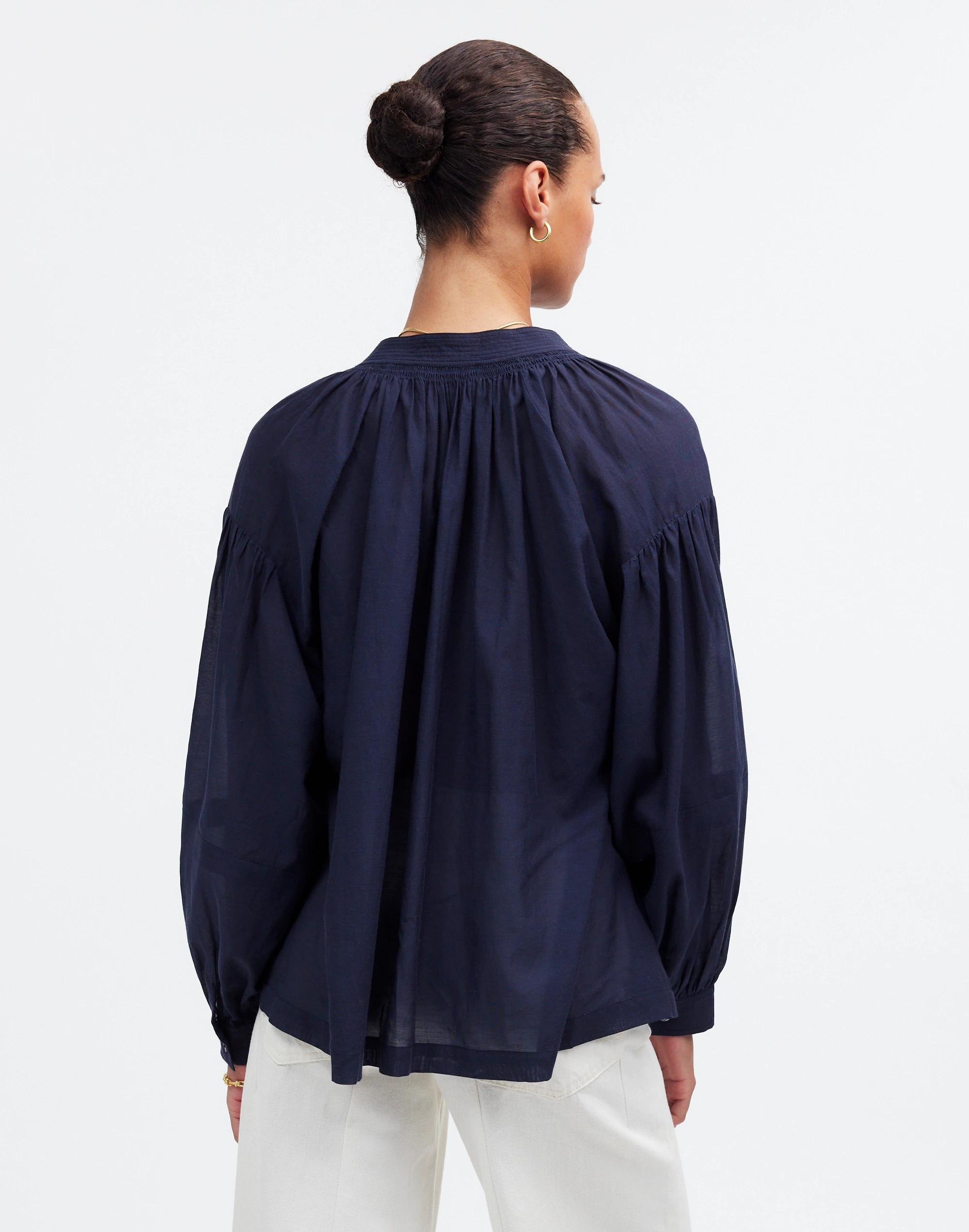 Shirred Long-Sleeve Top Product Image