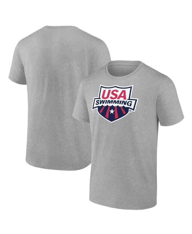 Fanatics Mens Heather Gray Usa Swimming Primary Logo T-Shirt Product Image