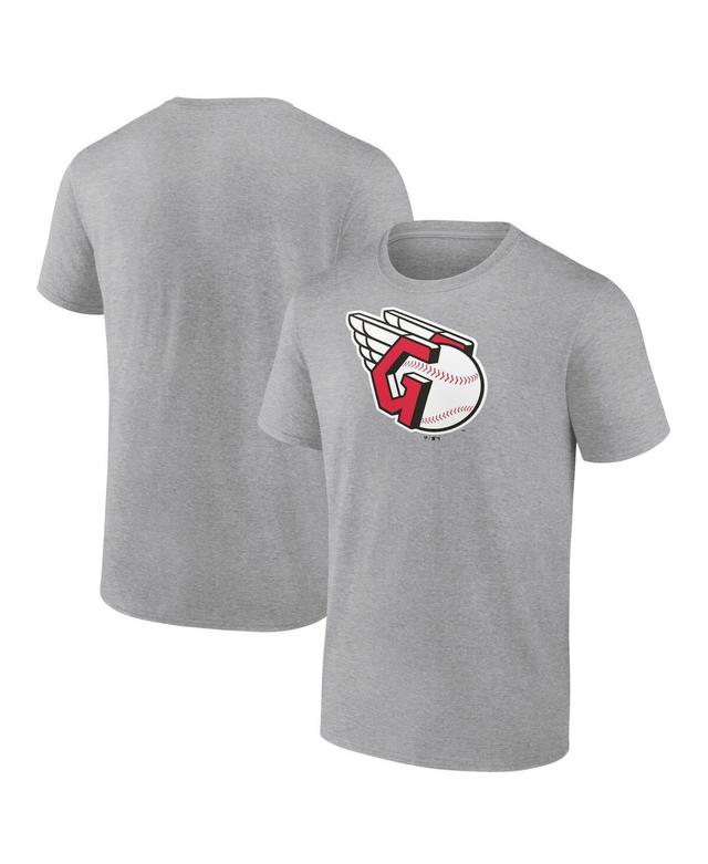 Mens Fanatics Branded Heathered Gray Cleveland Guardians Official Logo T-Shirt Product Image