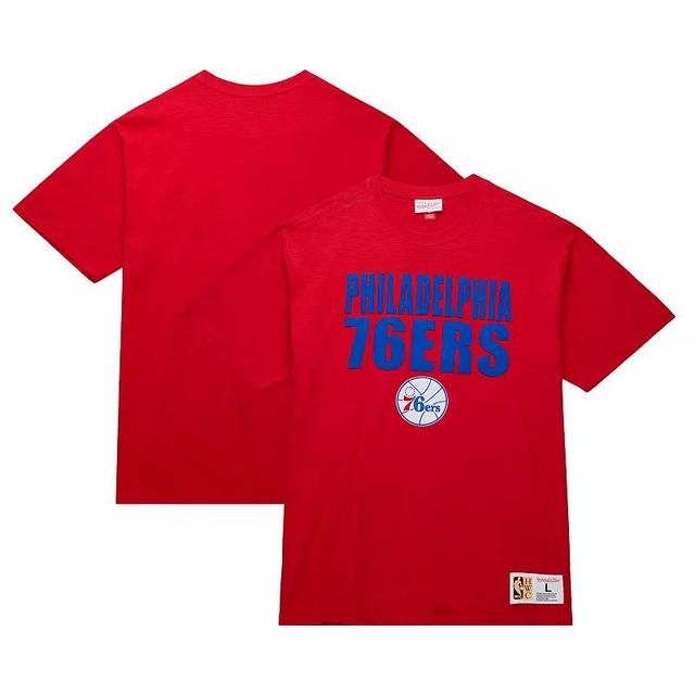 Mens Mitchell & Ness Red Philadelphia 76ers Hardwood Classics Legendary Slub T-Shirt Product Image