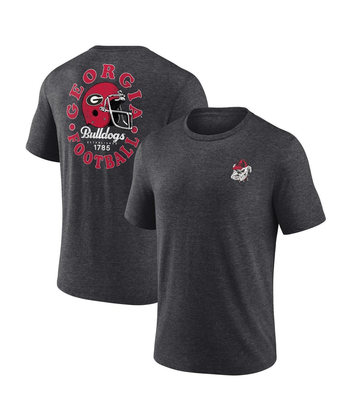 Mens Fanatics Heather Charcoal Georgia Bulldogs Old-School Bold Tri-Blend T-shirt Product Image