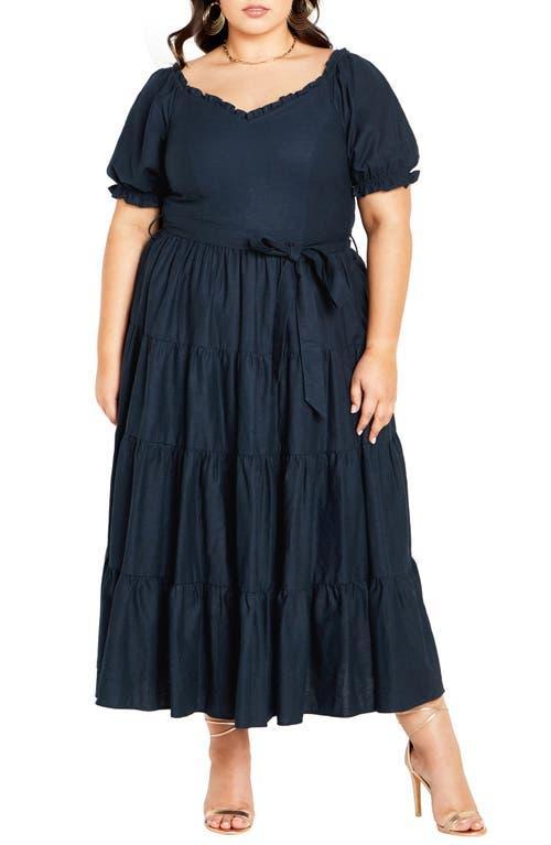 City Chic Trendy Plus Size Puff Sleeve Maxi Dress Product Image