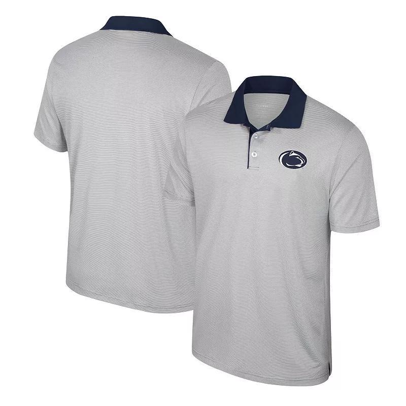 Mens Colosseum Gray Penn State Nittany Lions Tuck Striped Polo Product Image