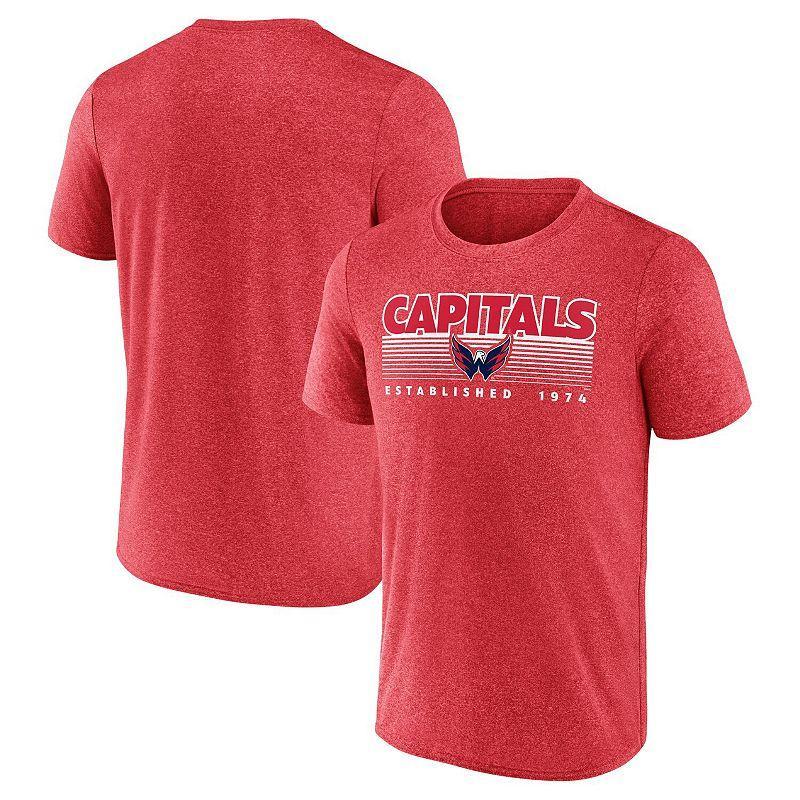 Mens Fanatics Heathered Red Washington Capitals Prodigy Performance T-shirt Product Image