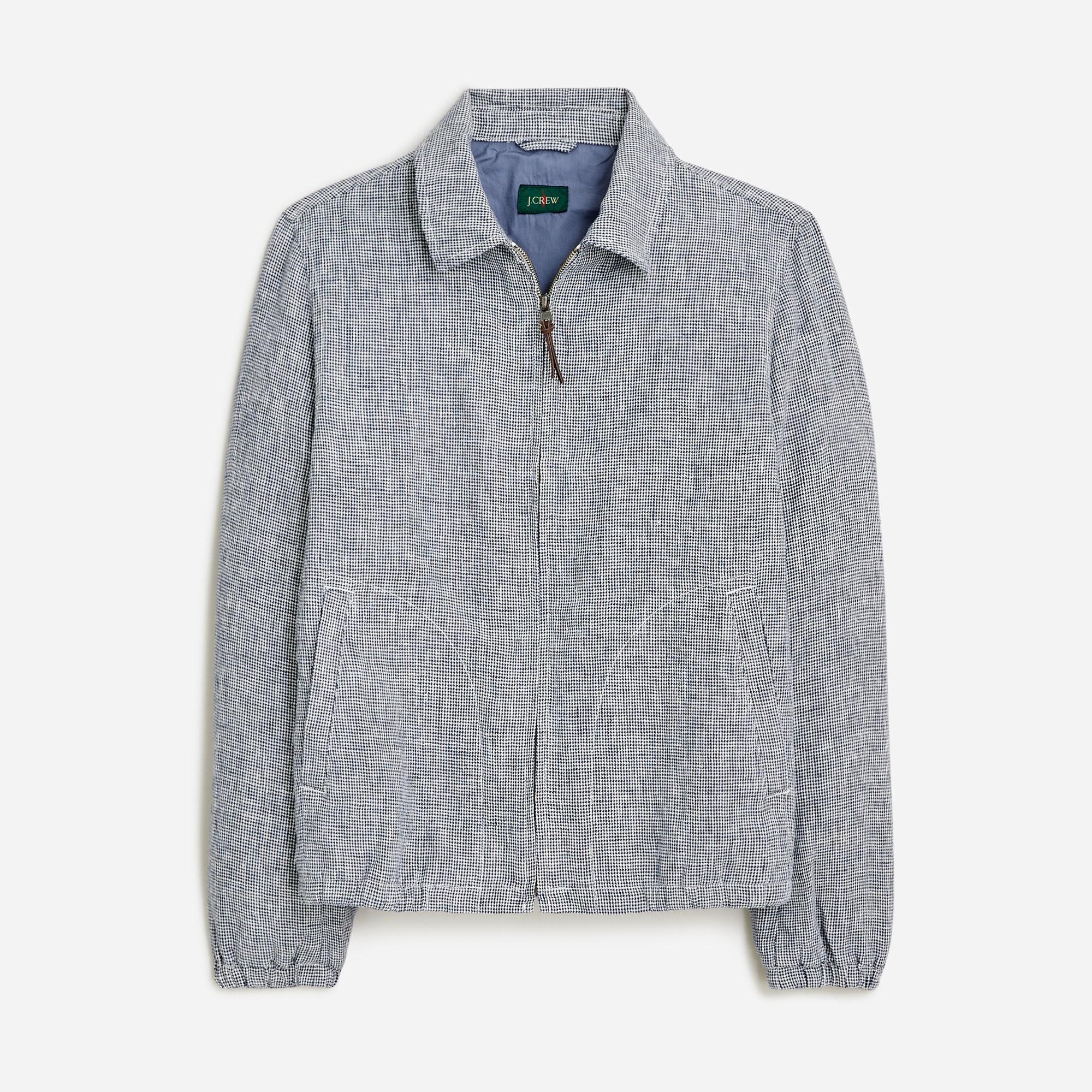 Harrington jacket in linen check Product Image