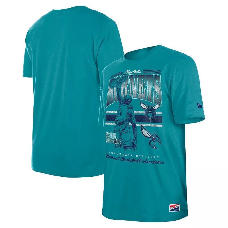 Mens New Era Teal Charlotte Hornets Enzyme Wash Oversized T-Shirt Product Image