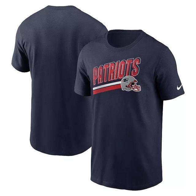 Mens Nike New England Patriots Essential Blitz Lockup T-Shirt Blue Product Image