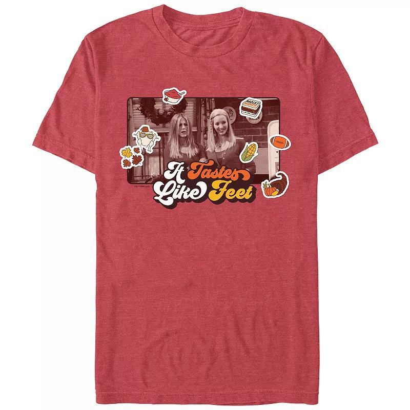 Mens Friends It Tastes Like Feet Graphic Tee Red Grey Product Image