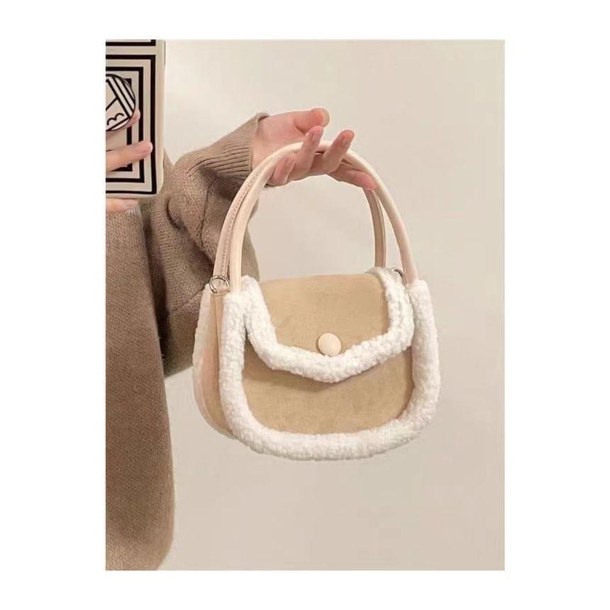 Fluffy Trim Flap Shoulder Bag Product Image