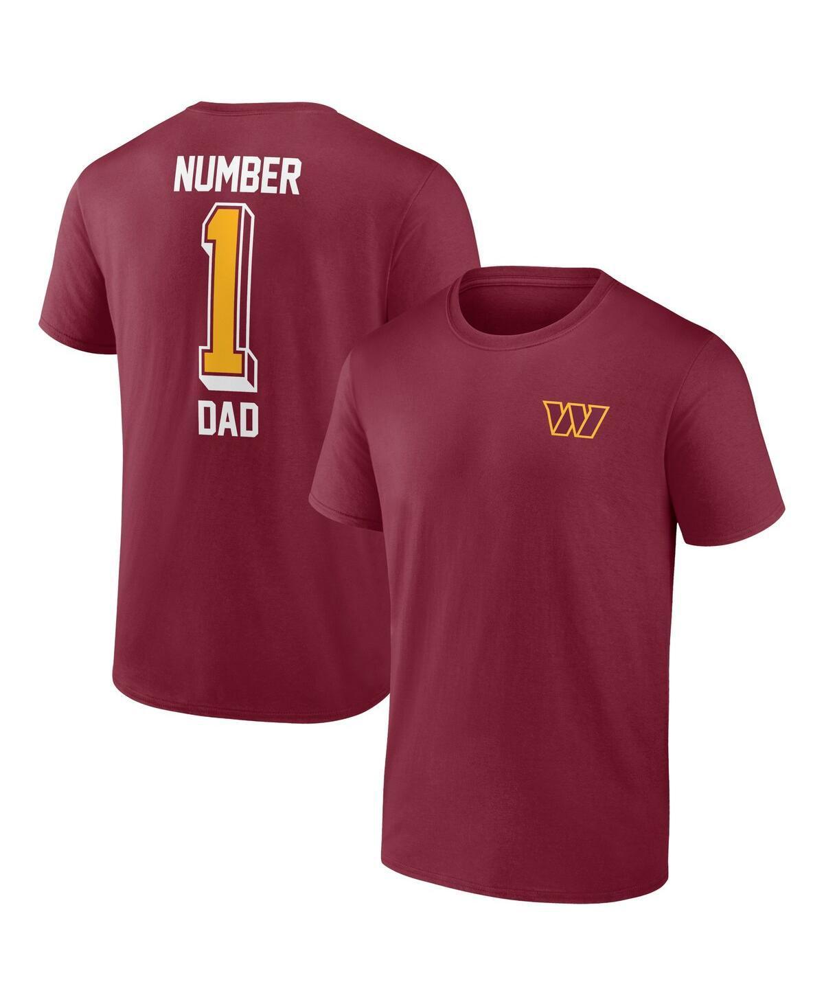 Mens Fanatics Branded Burgundy Washington Commanders Team #1 Dad T-Shirt Product Image