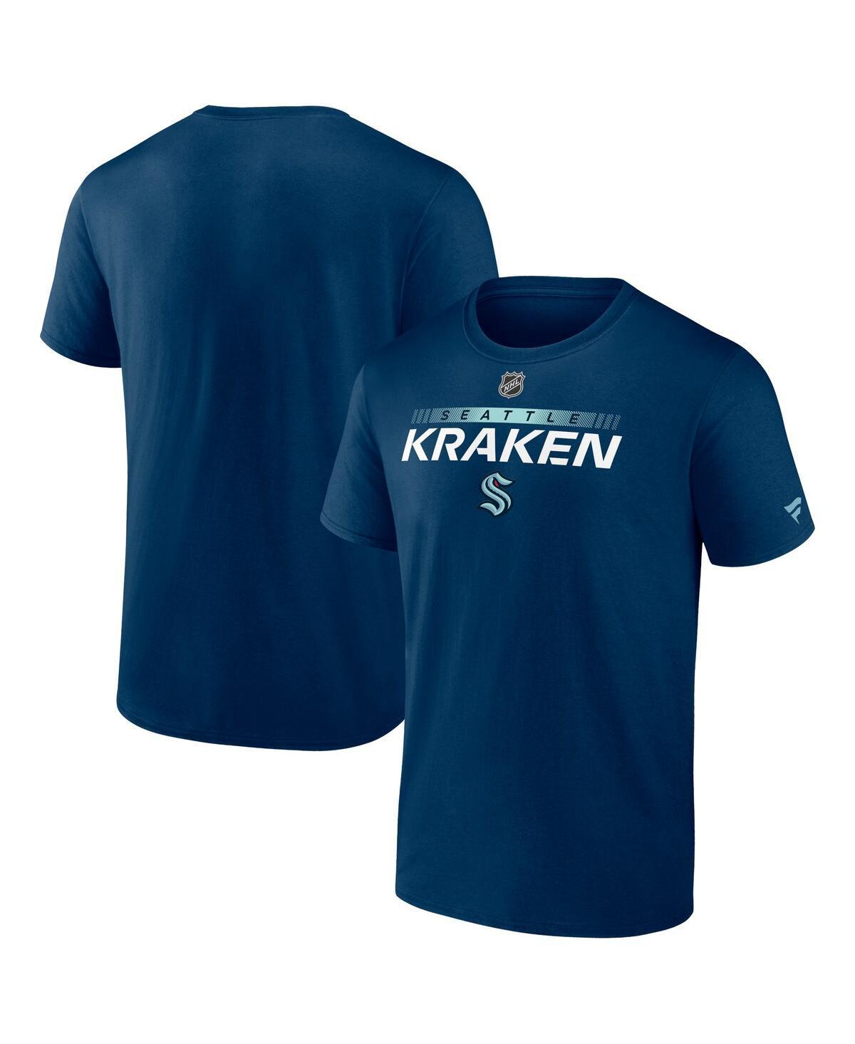 Mens Fanatics Deep Sea Blue Seattle Kraken Authentic Pro Team Core Collection Prime T-shirt Product Image