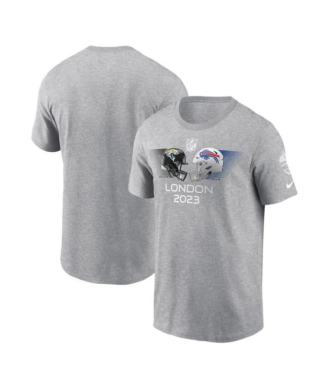 Mens Nike Heather Charcoal Jacksonville Jaguars vs. Buffalo Bills 2023 London Game T-shirt Product Image