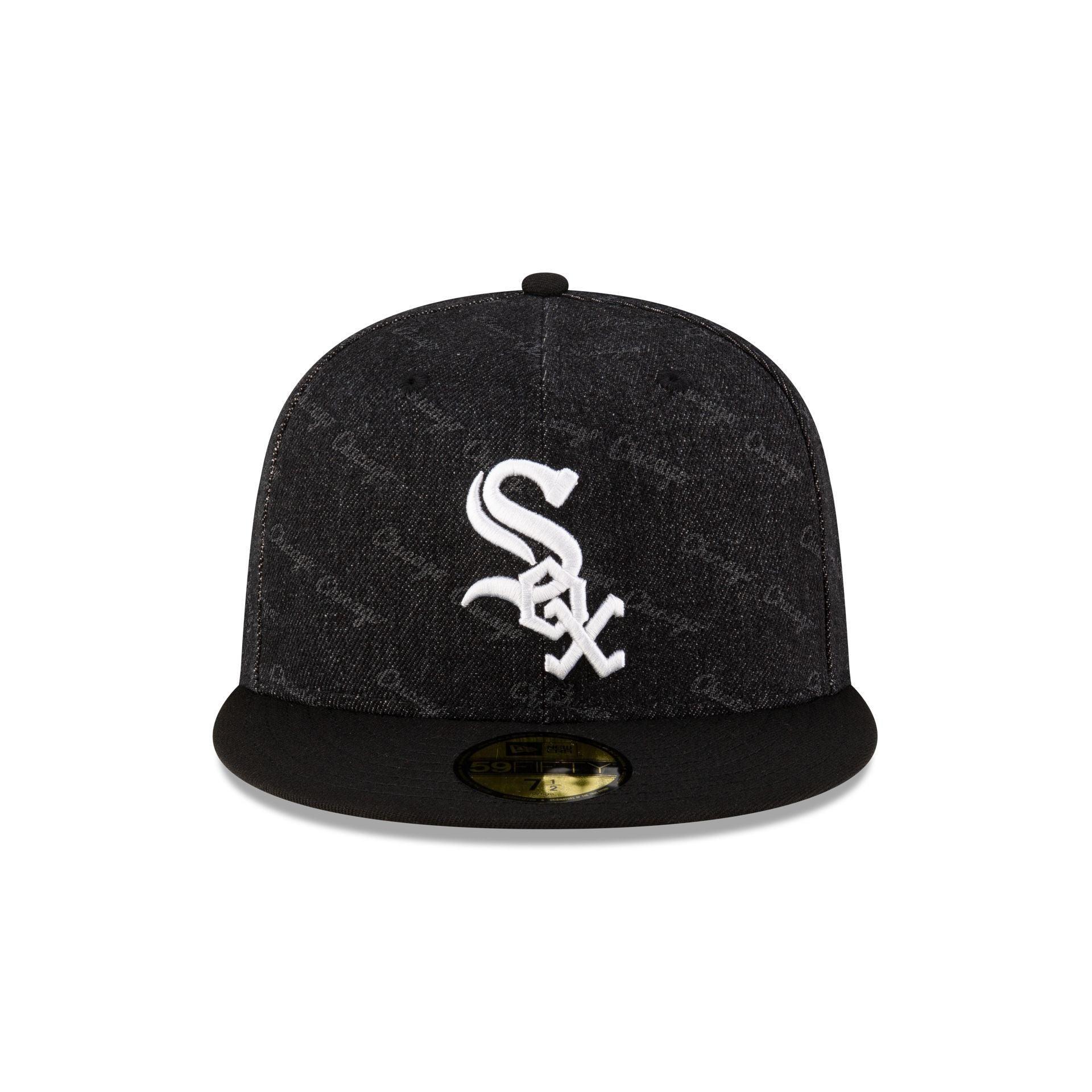 Chicago White Sox Laser Burn Out Black 59FIFTY Fitted Hat Male Product Image