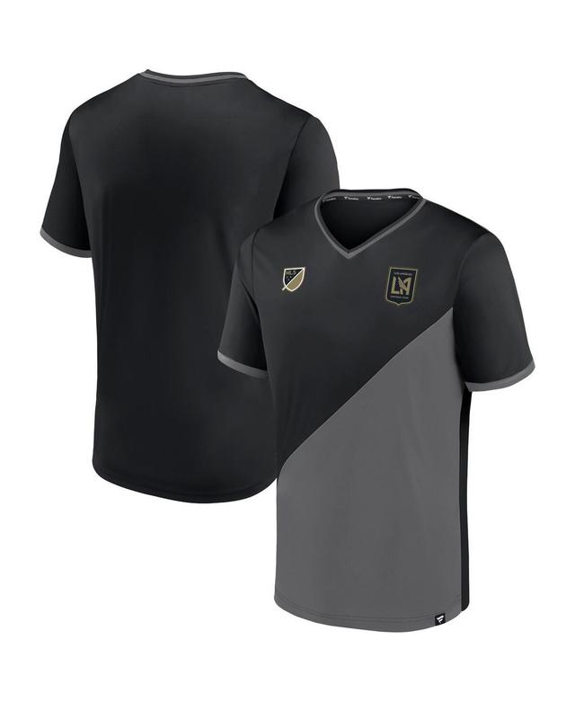 Mens Fanatics Branded Black/Gray LAFC Striker V-Neck T-Shirt Product Image