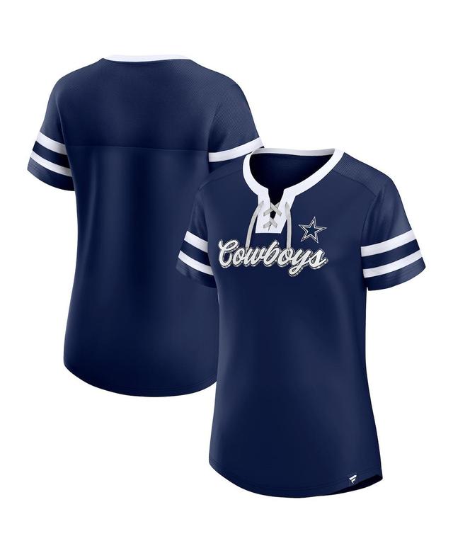 Womens Fanatics Navy Dallas Cowboys Original State Lace-Up T-shirt Product Image