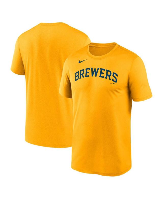 Mens Nike Gold Milwaukee Brewers New Legend Wordmark T-shirt Product Image