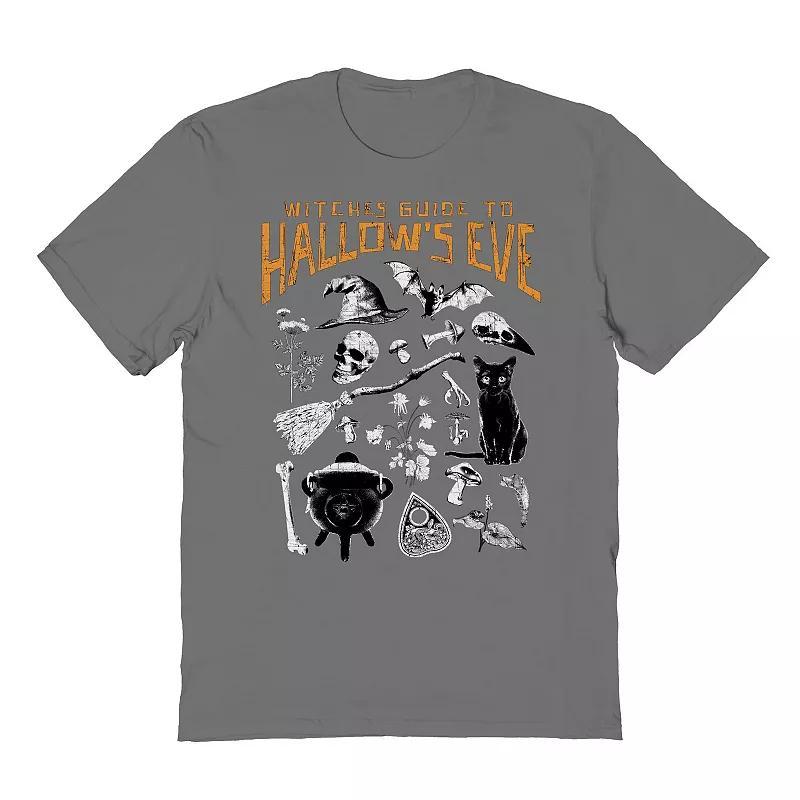 Mens Hallows Eve Guide Halloween Graphic Tee Grey Product Image