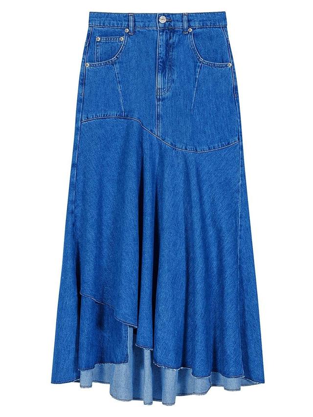 maje Jondulys Layered Denim Maxi Skirt Product Image