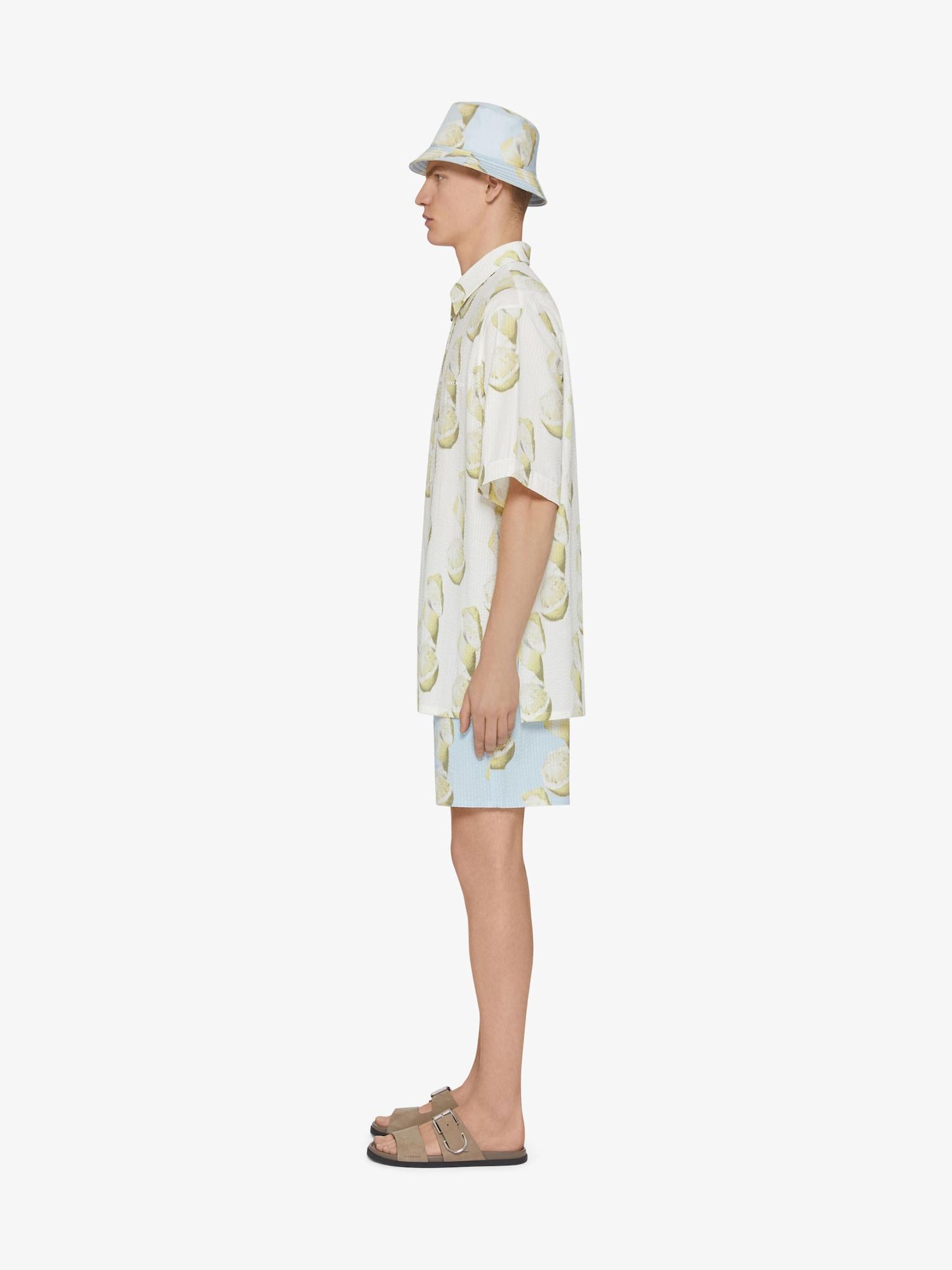 Shirt in cotton seersucker with lemon print Product Image