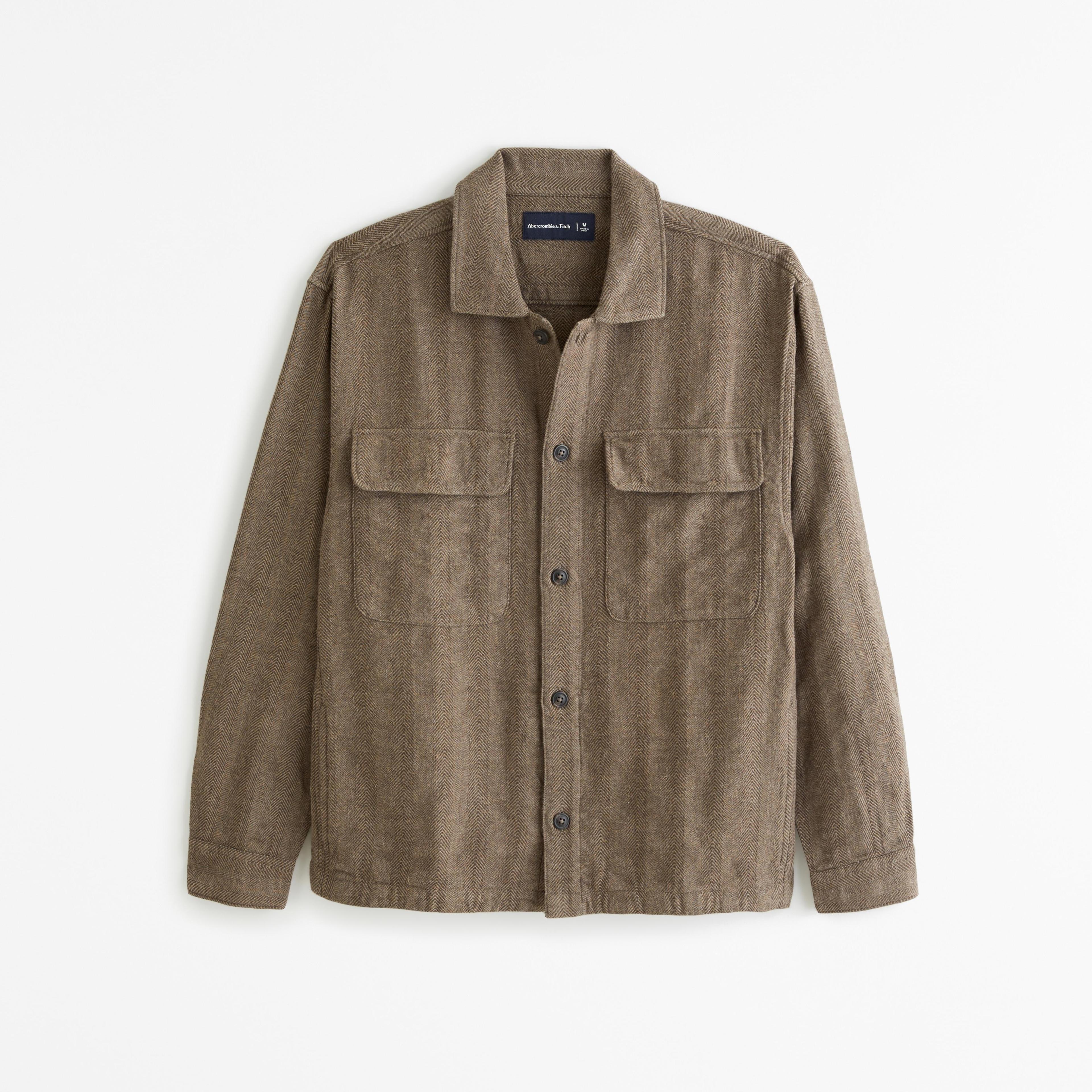 Linen-Blend Shirt Jacket Product Image