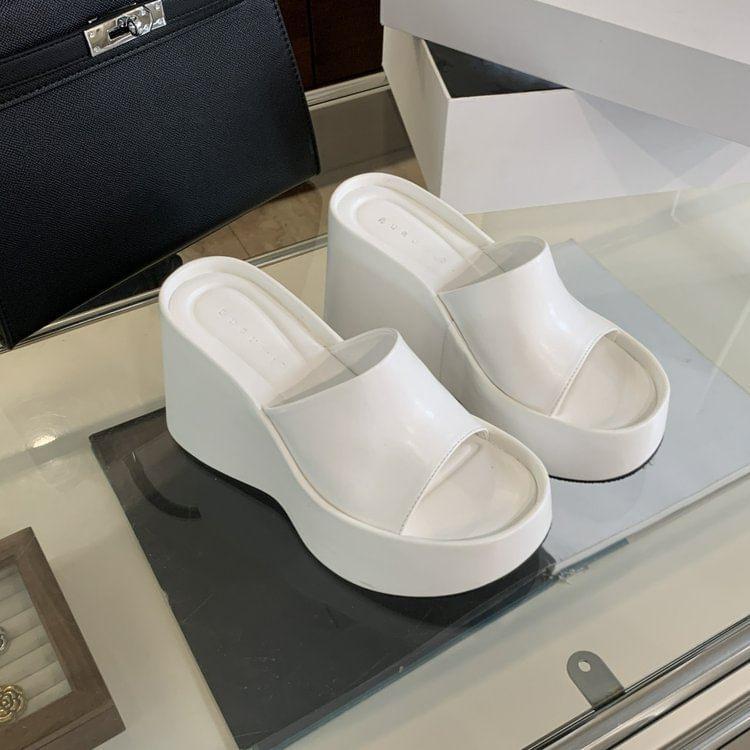 Platform Wedge Slide Sandals Product Image