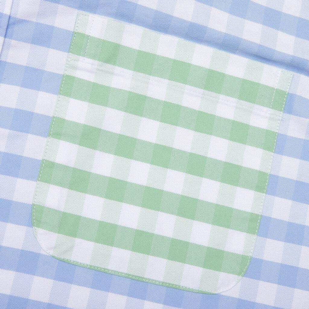 Fun-Mix Gingham S/S Shirt - Light Blue Male Product Image