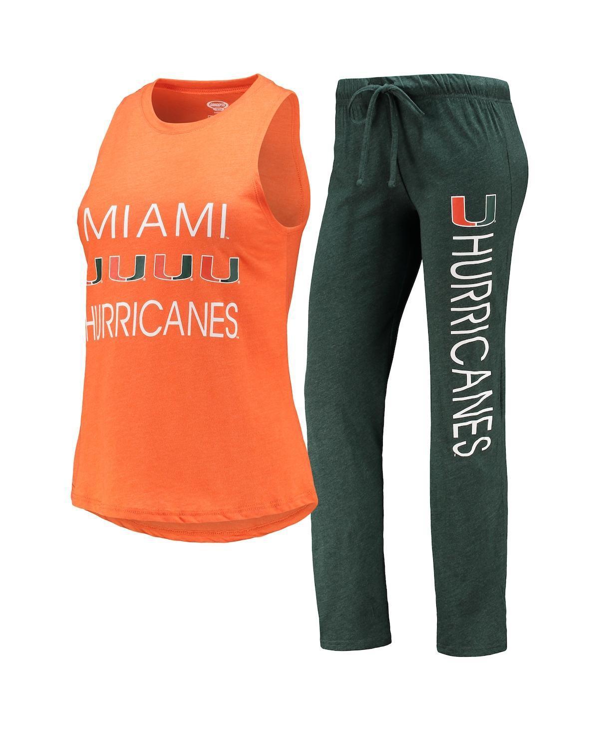 Womens Concepts Sport Green Miami Hurricanes Tank Top and Pants Sleep Set - Green Product Image