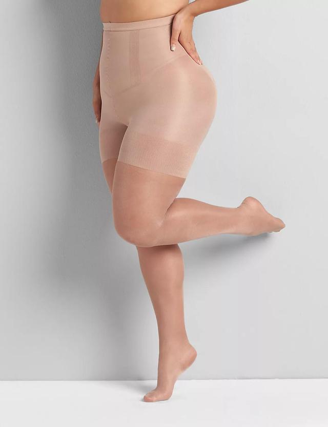 Lane Bryant Shaping Tights - Shimmer Sheer A-B Ecru Product Image