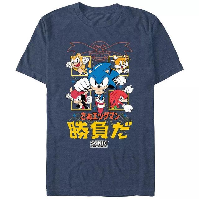 Mens Sonic The Hedgehog Its A Match Graphic Tee Navy Grey Product Image