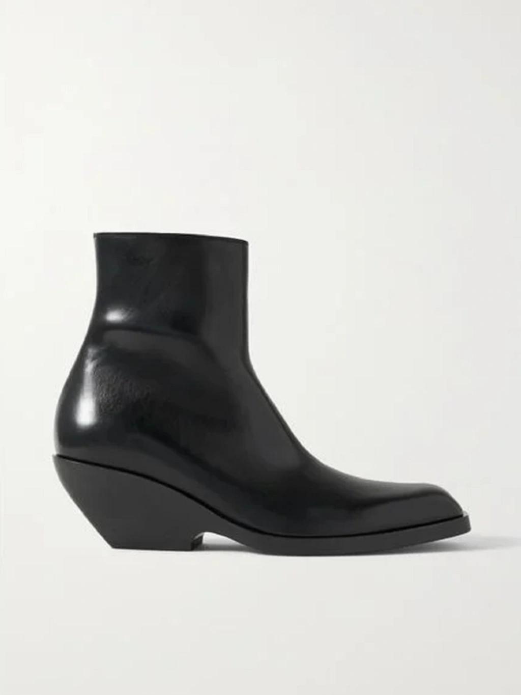 KHAITE Hooper Leather Ankle Boots In Black product image