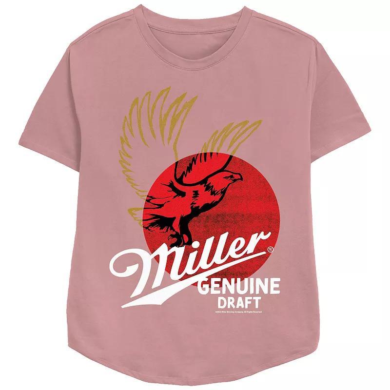 Womens Miller Genuine Draft Relaxed Fit Graphic Tee Pink Product Image