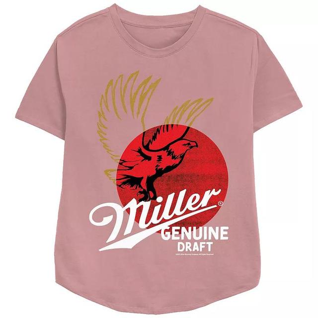 Womens Miller Genuine Draft Relaxed Fit Graphic Tee Pink Product Image