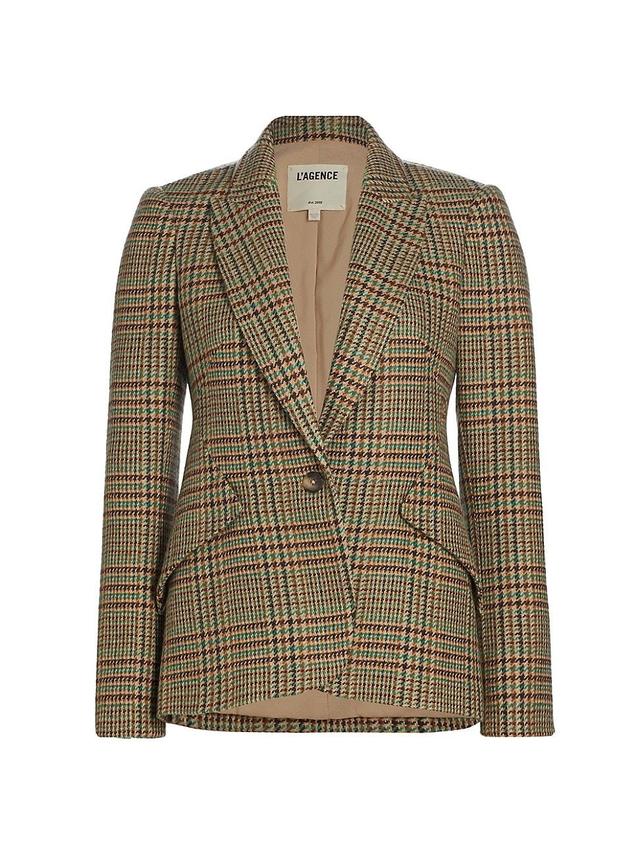 Womens Chamberlain Houndstooth Wool-Blend Blazer Product Image