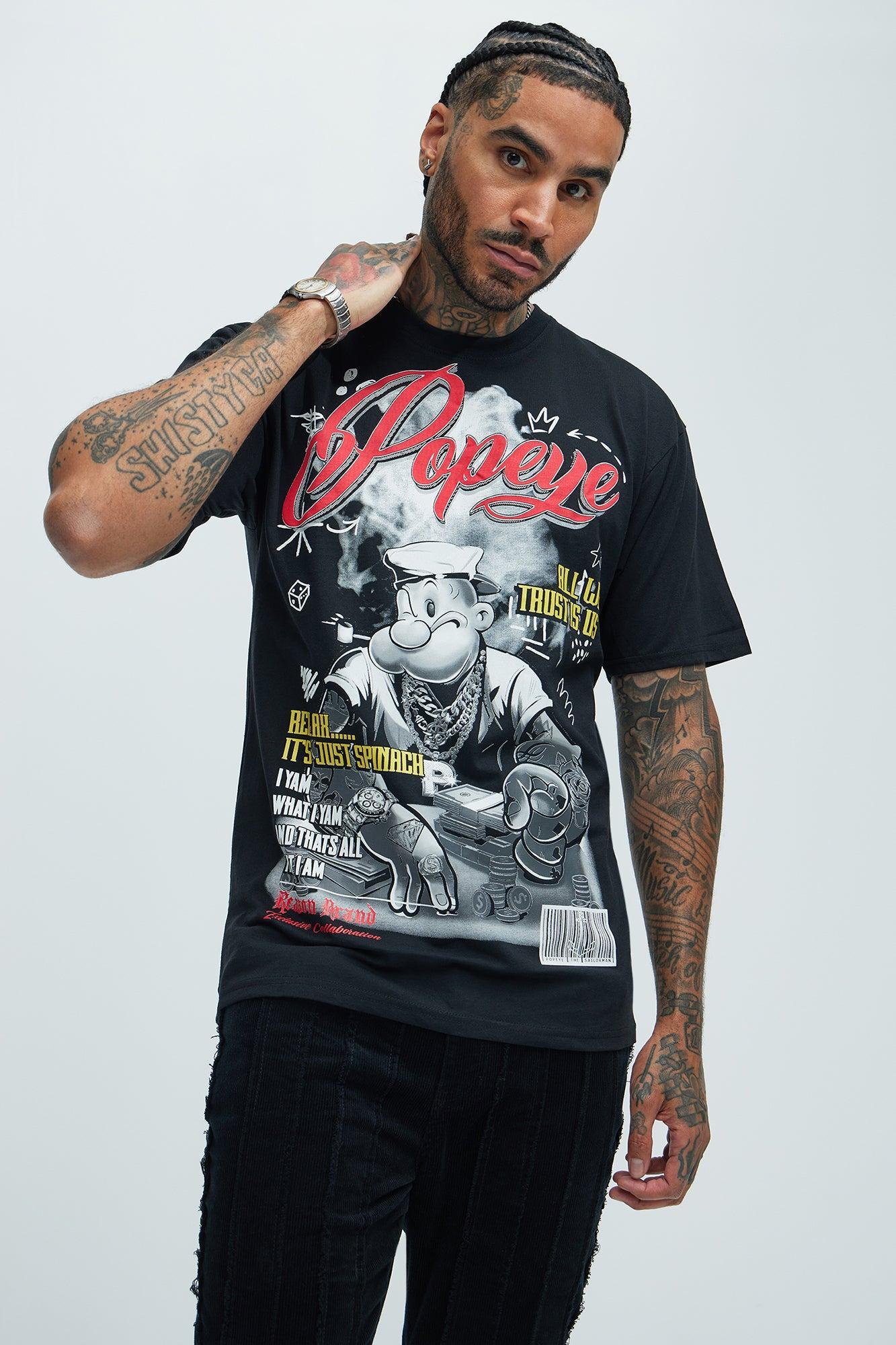 Popeye Pushin P Short Sleeve Tee - Black Product Image