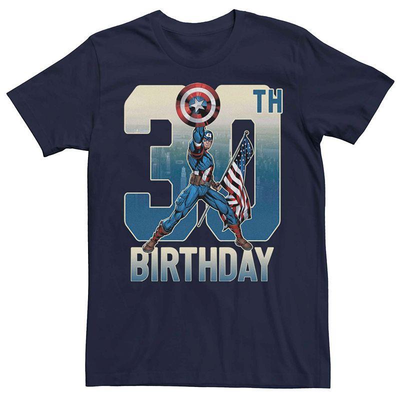 Mens Marvel Captain America 30th Birthday Tee Blue Product Image