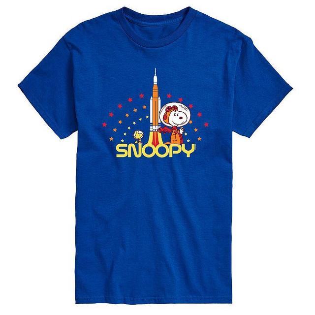 Mens Peanuts Snoopy Rocket Tee Med Blue Product Image