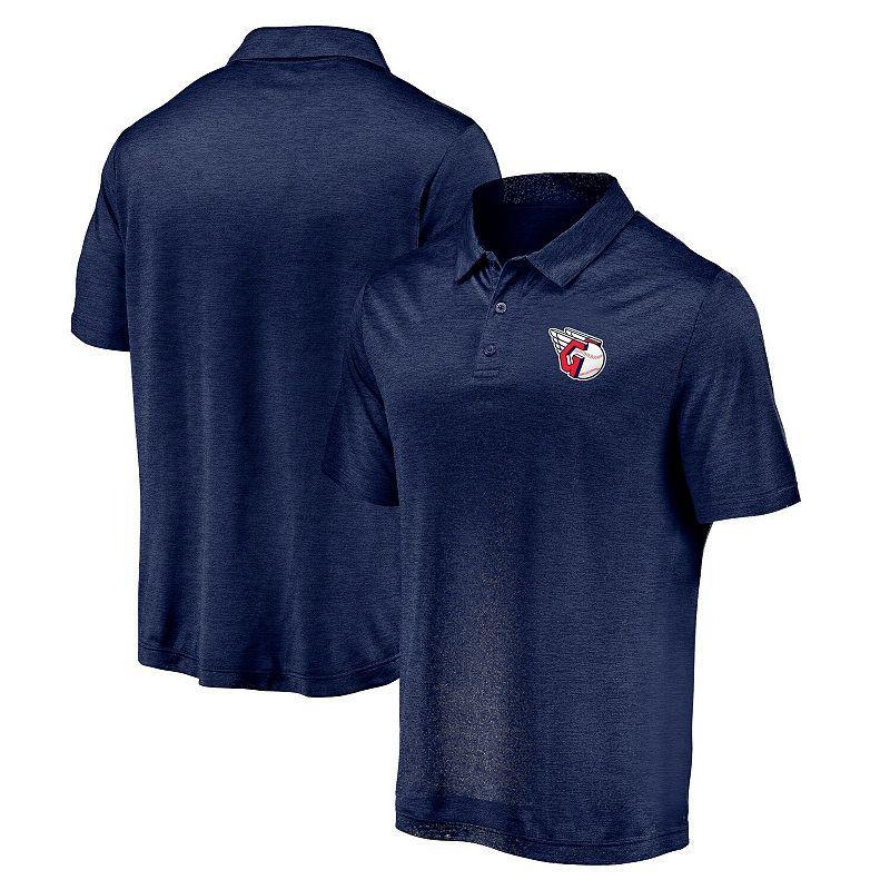 Mens Fanatics Branded Navy Cleveland Guardians Primary Logo Space-Dye Polo Grd Blue Product Image