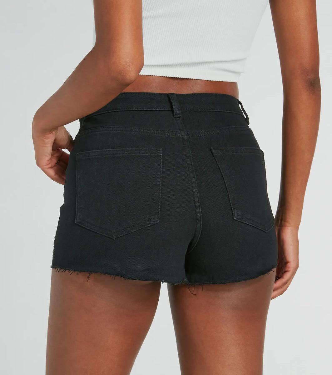 Chic Edginess High Rise Studded Denim Shorts product image