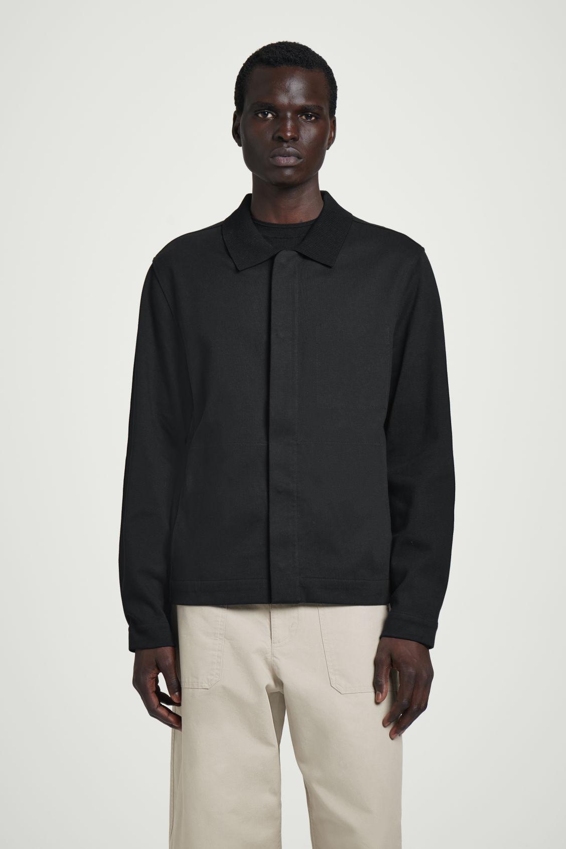 COLLARED COTTON-JERSEY JACKET Product Image