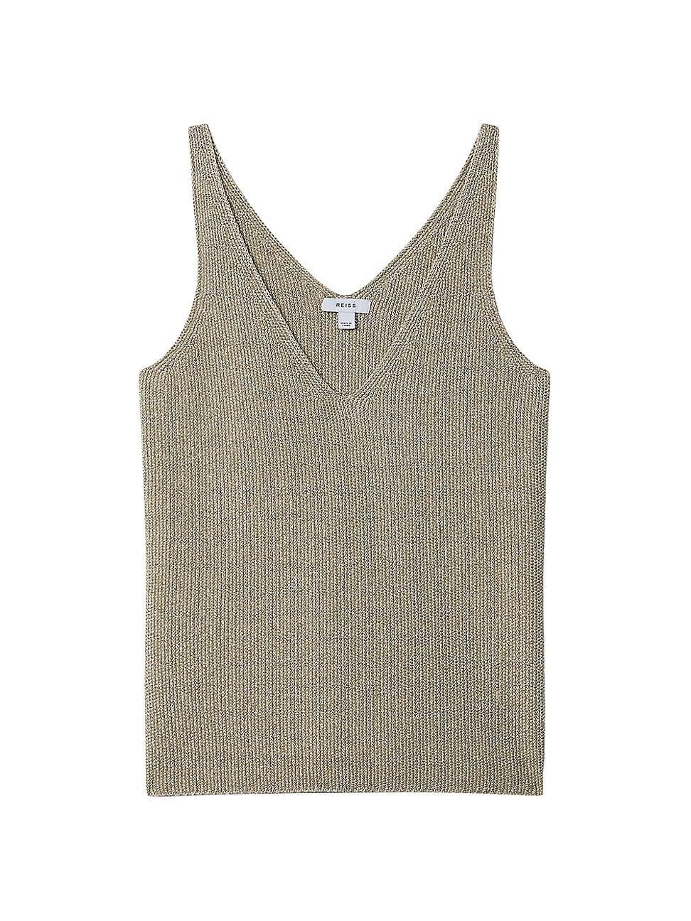 Womens Mika V-Neck Metallic Knit Tank product image