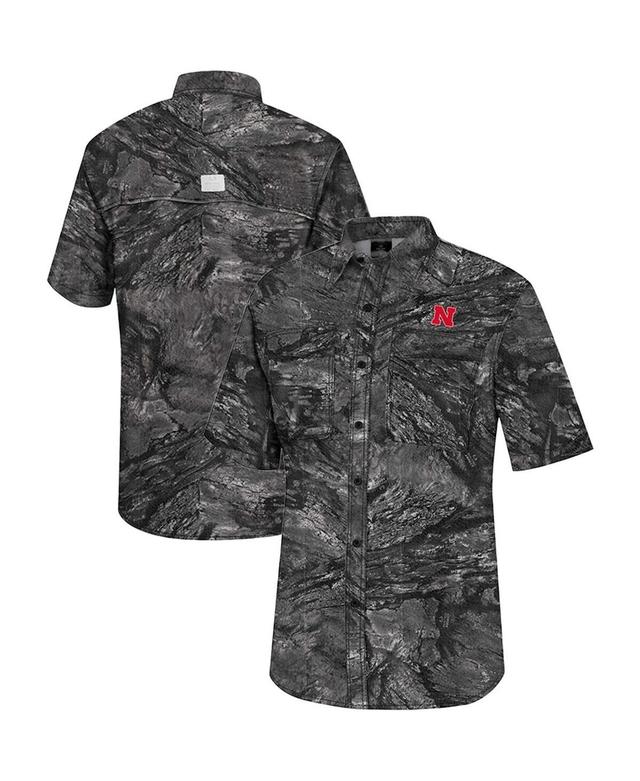 Mens Colosseum Charcoal UCF Knights Realtree Aspect Charter Full-Button Fishing Shirt Product Image