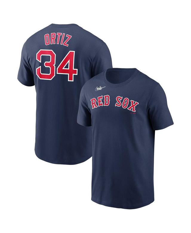 Mens Nike David Ortiz Navy Boston Red Sox Name and Number Logo T-shirt Product Image